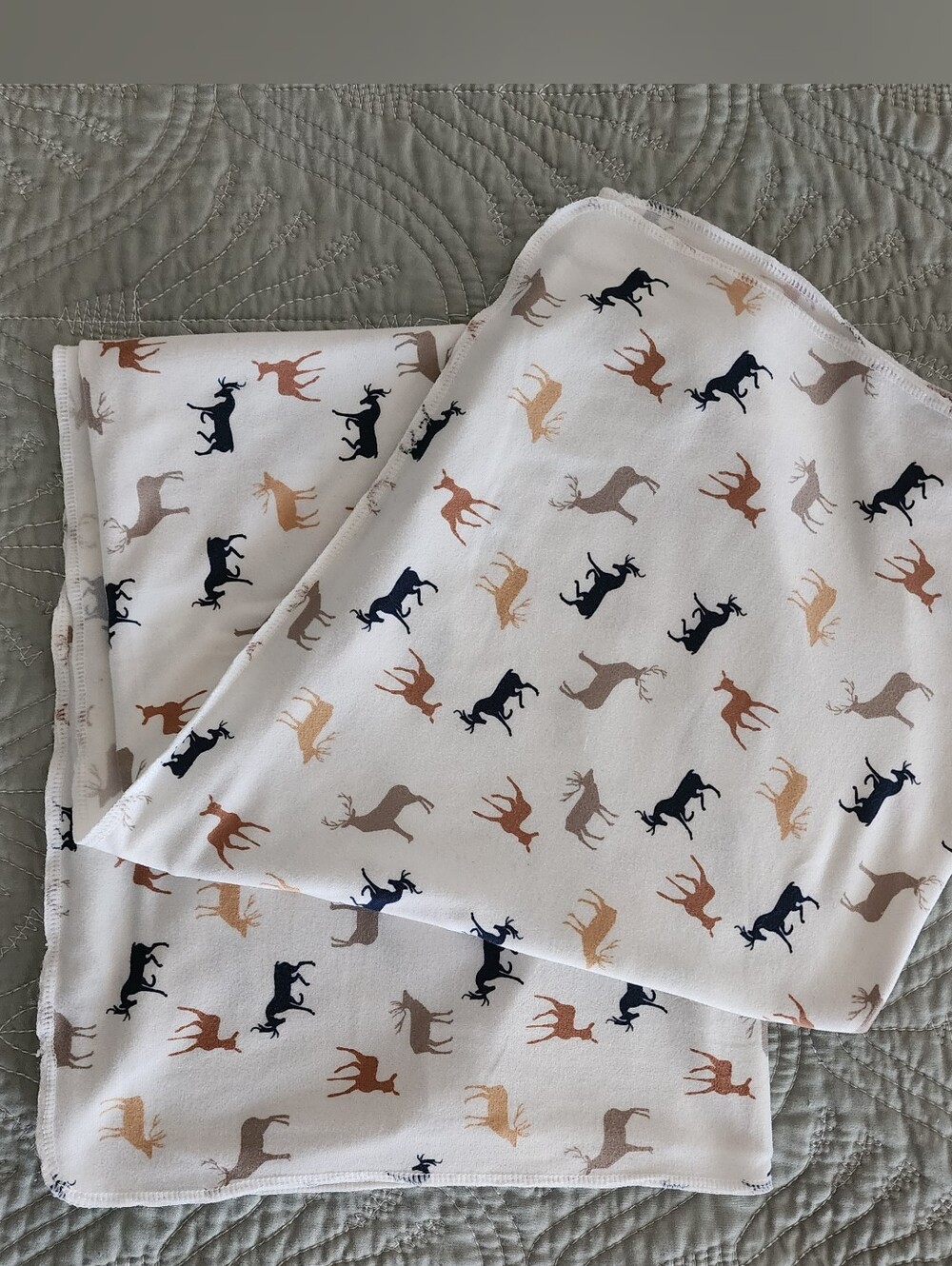 Modern Baby Deer Print Baby Swaddle Soft Blanket